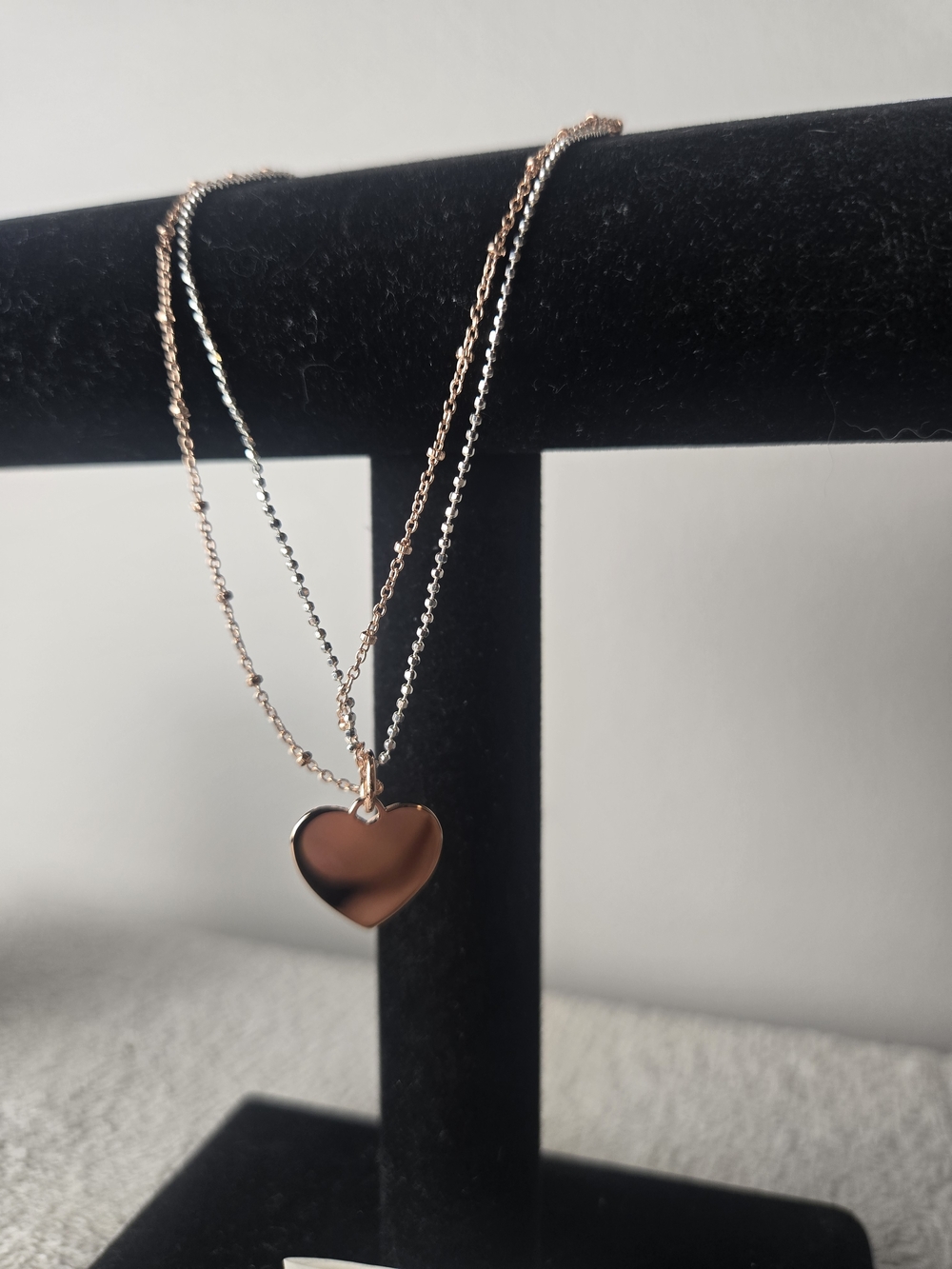 Thomas Sabo Double Strand Heart Necklace - Ag 925 Silver & Rose Gold - Picture 2 of 6